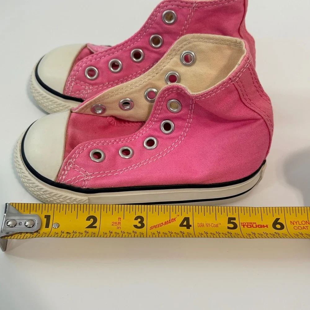 Converse Sneakers Pink High Top Toddler Baby Size 5 Pink‎ Pre-owned No Laces